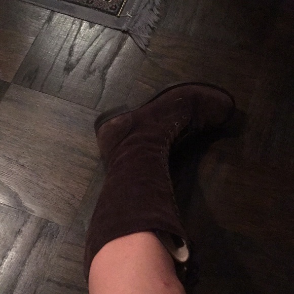 Palladium tall brown suede lace-up boots - Picture 3 of 4